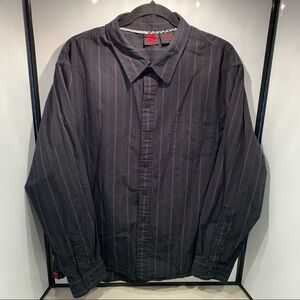 Tony Hawk Shirt Size XL Black/Purple Stripe Long Sleeve Button Front Men